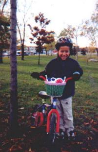 Jeremy Learning to Ride his Bike from Canadian Tire