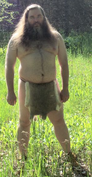 Songdog in rabbit loincloth, front