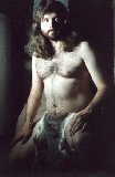 Rabbit skin loincloth, basement, kneeling, thumbnail