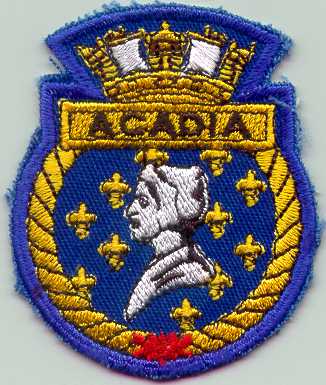 The HMCS Acadia crest, click here to view more crests