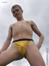 yellow string briefs