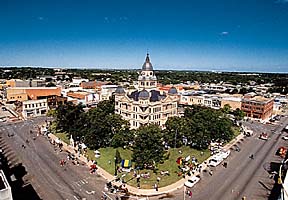 The downtown square