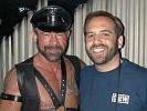 L-R: The newly chosen Mister San Diego Leather 1999; Mike Hargiss and the newly picked Mr. San Diego Leather-Widow 1999; John.