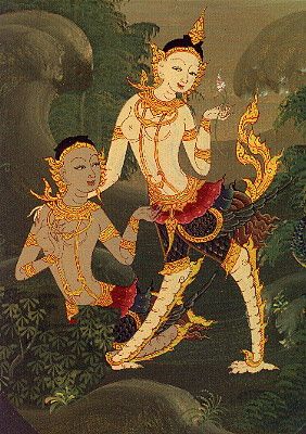 antique Thai religeous painting