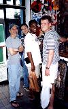 Busy shopping at Central Market (from left Aaron, Brian, Anthony & Rick