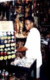 Anthony looking at some local stuff to buy at Central Market