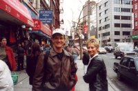 Doug and mom walking the streets