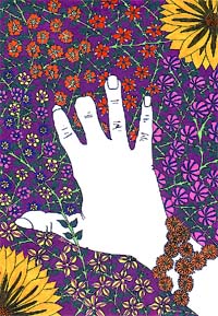 Hand and flowers