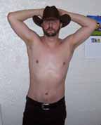 No Shirt Brown Cowboy Hat Front View Pic6