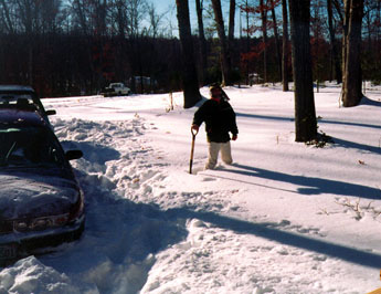 Jack shoveling snow