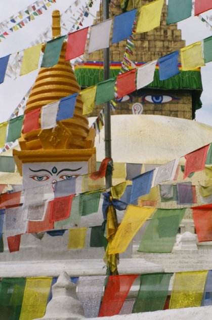 Stupas and flags