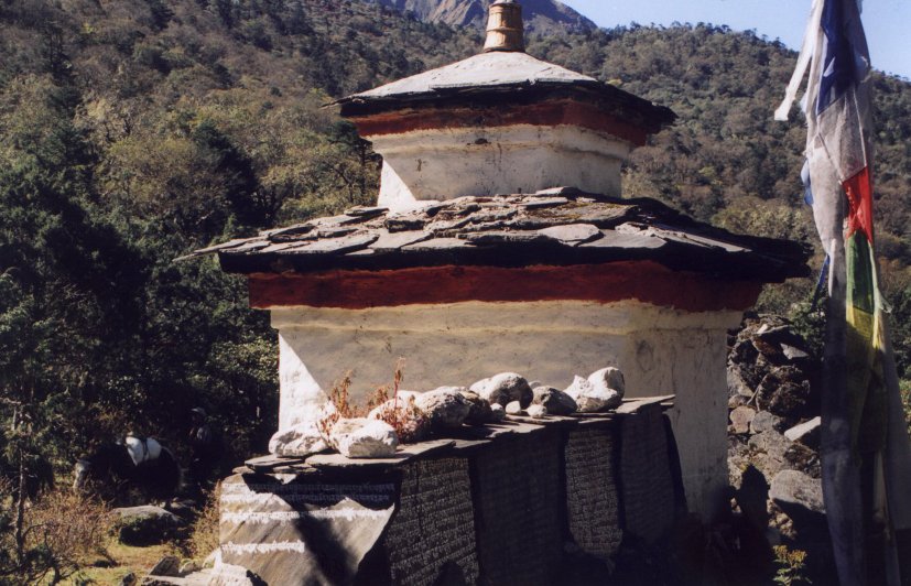 Chorten on trail to Deboche Nunnery