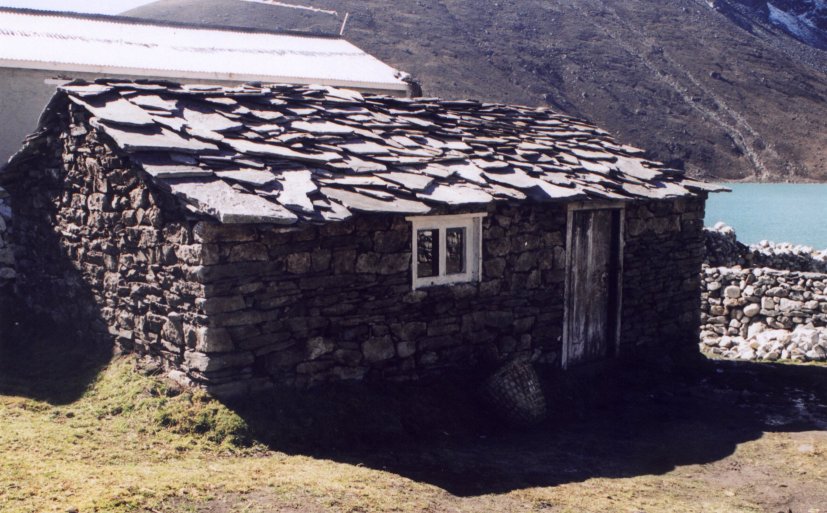 A neat little hut on the shores of the lake