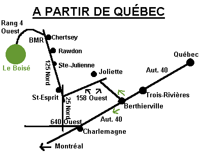 Carte routire  partir de Qubec