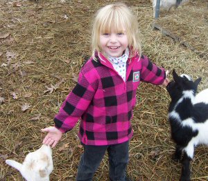 Robyn with goats