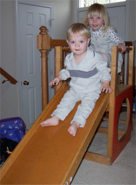 Playing on the slide