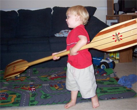 Tyler has the paddle