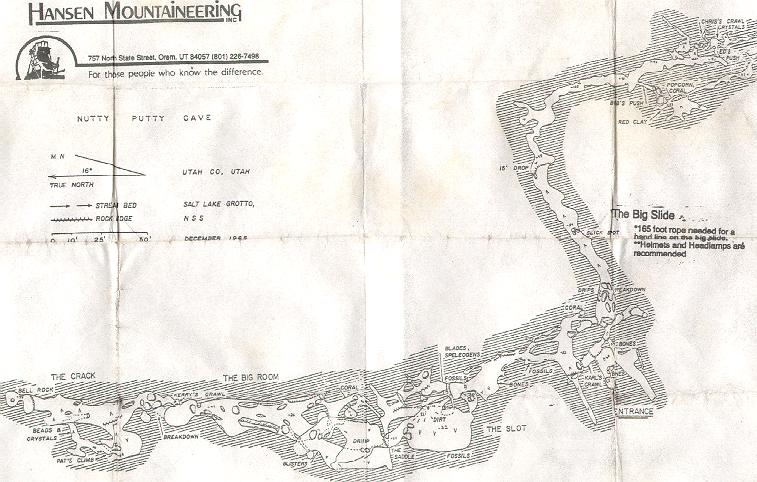 Map of Nutty Putty Caves