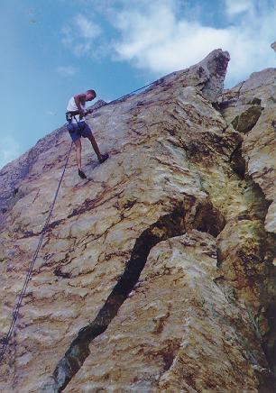 Rapelling down Black Rose