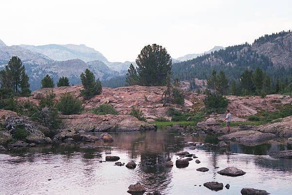 Jonny Fly Fishing at Victor Lake Outlet -  August 2000