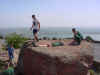 Scouts atop Mt Scott, some lying down