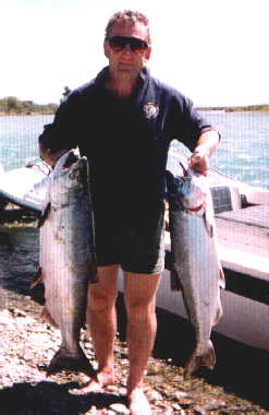 Bob holding two nice NZ Salmon