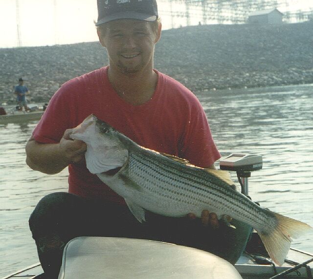 Jim with striped bass