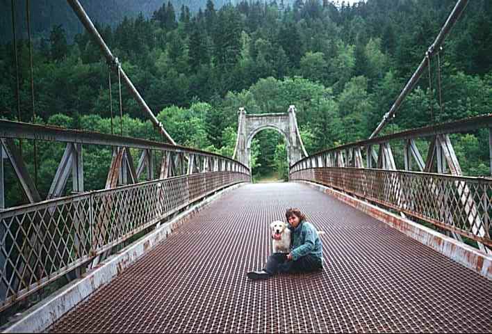 Dave and Lucky at Alexandra bridge,BC