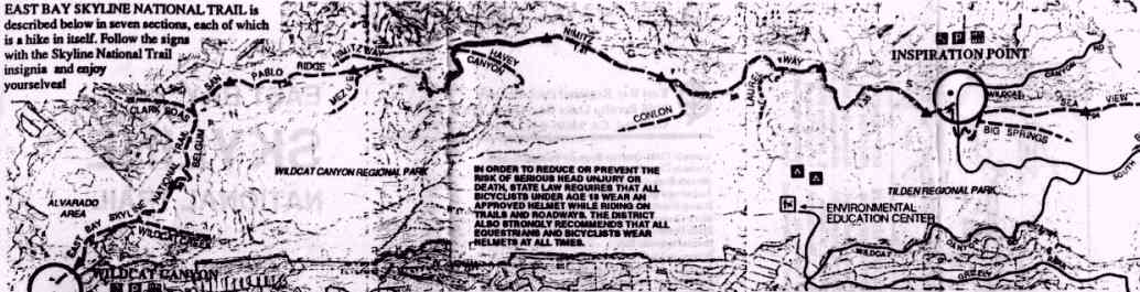 Wildcat Canyon to Inspiration Point Trail Map