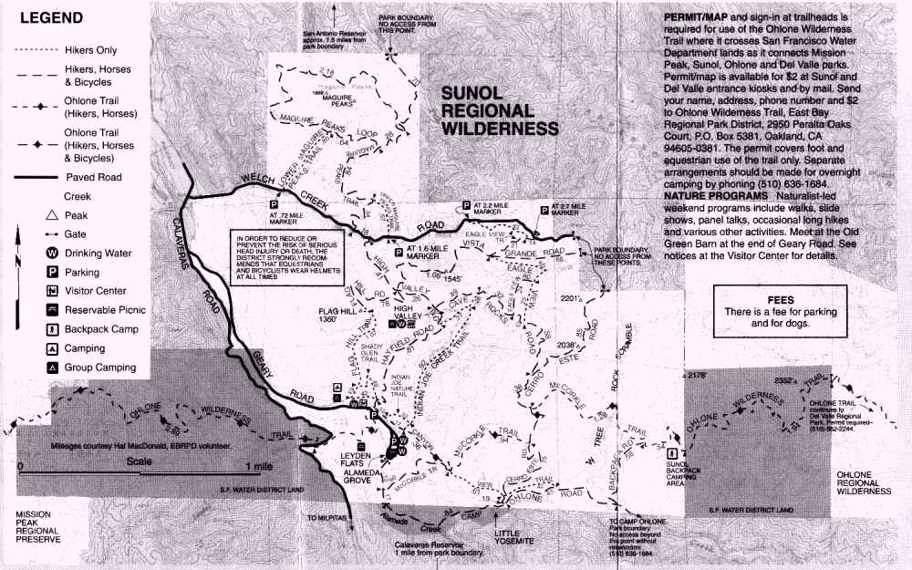 Sunol Regional Wilderness Trail Map