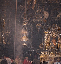 clouds of incense from the Botafumerio