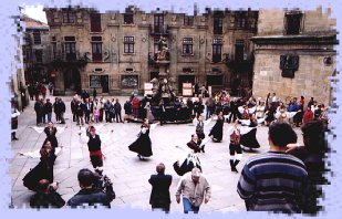 dancers in the square beside the cathederal