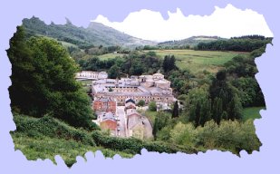 beautiful monastery at Samos as seen approaching the town