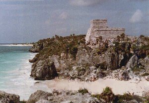 Tulum ruins by the sea.