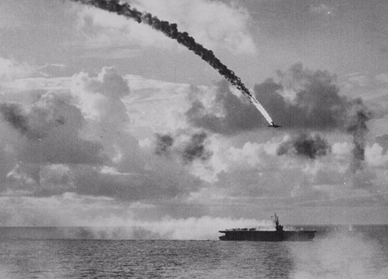 Japanese B6N Attacking USS Katin Bay