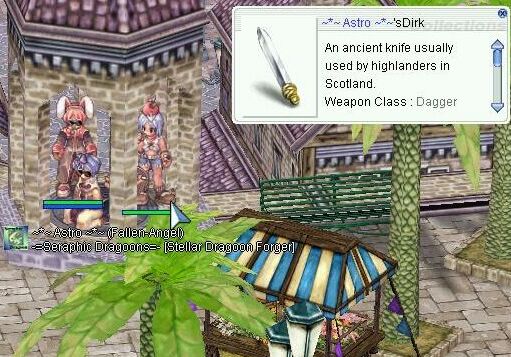 Astro's first weapon forged is a Dirk! =P