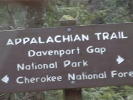 closeup on the Davenport Gap sign