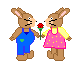 bunnies with flower