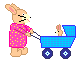 bunny with a carriage