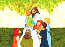 Jesus Blessing the Children by Audrey Hanried