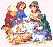 Children Visit the Christmas Manger Scene