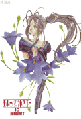 Belldandy surrounded by purple flowers